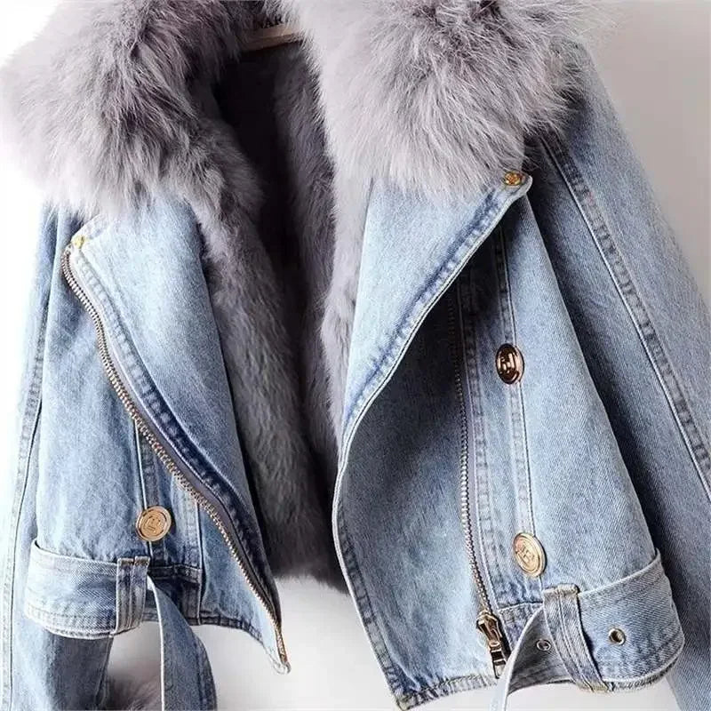 Monroe päls krage denimjackan
