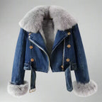 Monroe päls krage denimjackan