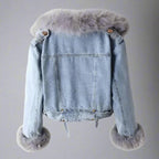Monroe päls krage denimjackan