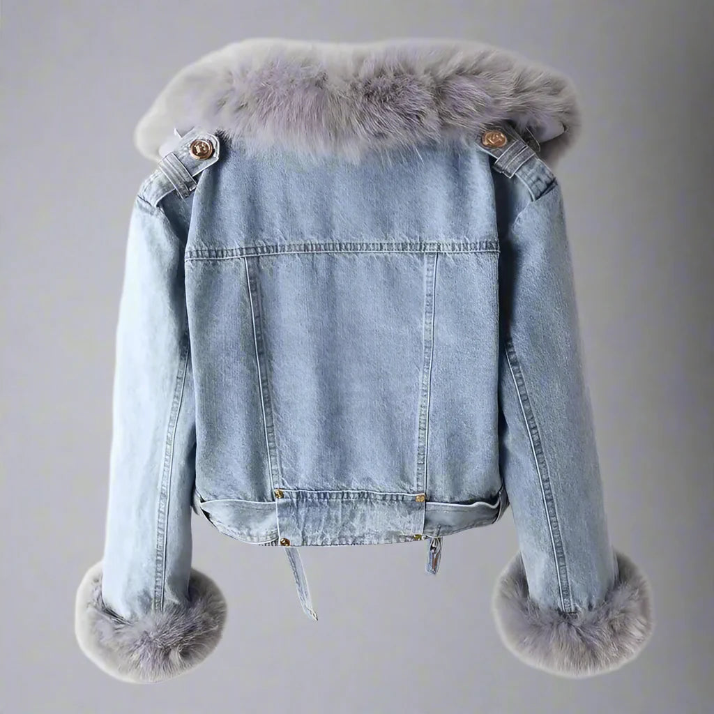 Monroe päls krage denimjackan