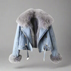 Monroe päls krage denimjackan